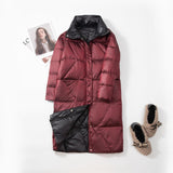 Women Winter Coats Puffer Jacket Down Coat Winter Double-Sided Women's Mid-Length Thin Coat