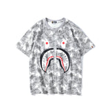 Wgm Shirt Bape Shark Head Men And Women Digital Printing Casual Sports Short Sleeve