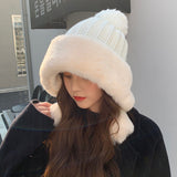 Women Winter Hats Knitted Woolen Cap Warm Earflaps Cap Thick for Women