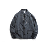 Men's Casual Suit Man Blzer Striped Blazer Men's Loose Lapels Top Casual Small Suit