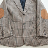 90S Fashion Autumn Wool Retro Coffee Color Series Plaid Small Suit Patch Casual Coat for Women