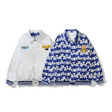 Baby Blue Varsity Jacket Loose Men's and Women's Coats Baseball Uniform Jacket Embroidery