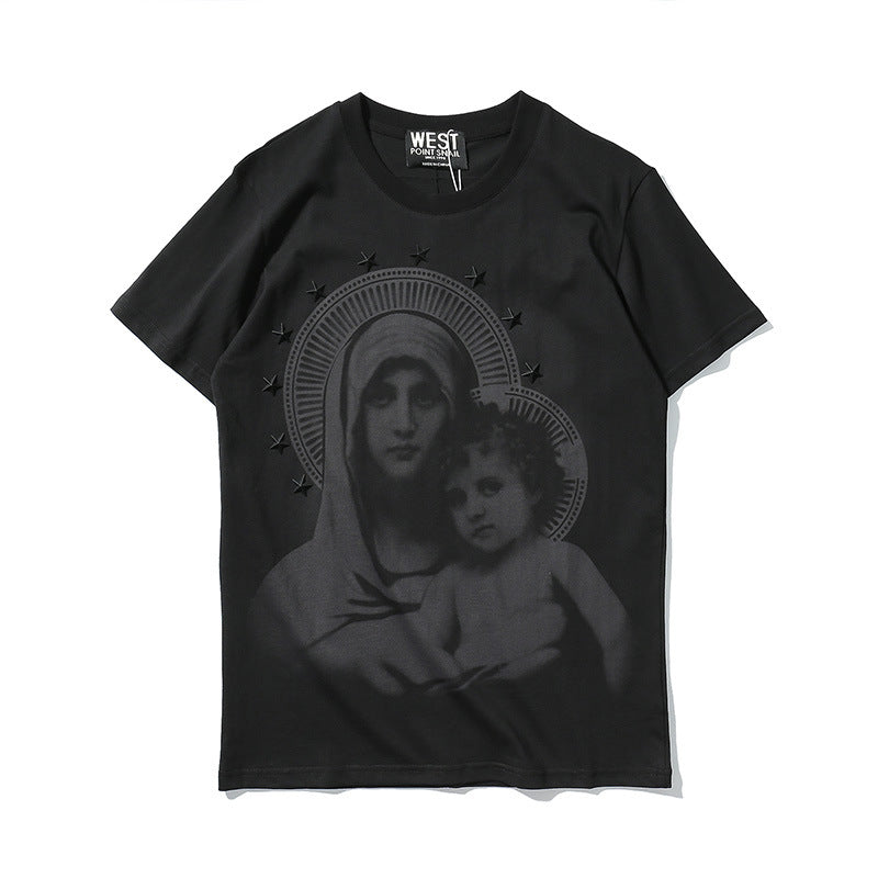GVC T Shirt Metal XINGX Decorative Virgin Pattern Cotton Loose Men