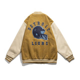 Vintage Letterman Jacket Autumn Style Rugby Patch Coat