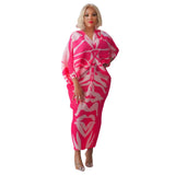 Nina Parker Graffiti Dress Batwing Sleeve Pleated Dress Reverse