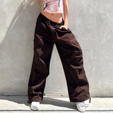 Julia Fox Low Rise Trousers Casual Low Waist Ankle Banded Pants