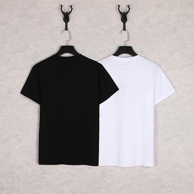 Shark Print T Shirt Black White Summer Cartoon Letter Print Casual Short Sleeve T-Shirt