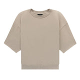 Fog Fear of God Essentials T Shirt Solid Color Fleece Sweater 3/4 Sleeve Loose round Neck Pullover Short Sleeve Men