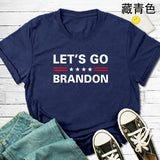Let'S Go Brandon T Shirt Letter Print Short-Sleeve T-Shirt