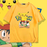 Men and Women Pokemon Pikachu T Shirt Cotton Short Sleeve T-shirt