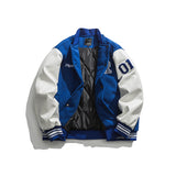 Baby Blue Varsity Jacket Winter Baseball Uniform Cotton Clothes Letter Embroidery