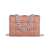 Sling Bags Woven Small Square Bag Summer Portable Women's Bag Chain Shoulder Bag