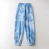 Women Fall Fall Three-Color Tie-Dyed Sweatpants Elastic Waist Ankle-Tied Sweatpants