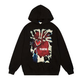 Mens Fall Outfits High Street Sweater Men's Hooded Thin Oversize Couple Loose Top Women's Autumn