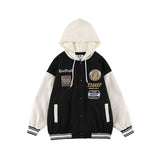 Baby Blue Varsity Jacket Vintage Baseball Uniform Hooded Jacket Men 'S Embroidery Multi-Color Coat