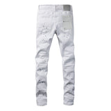 Purple Brand Jeans White Paint Worn Jeans