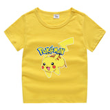 Children Pokemon Pikachu T Shirt Cotton Short Sleeve round Neck T-shirt Casual Sports