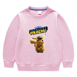 Children Pokemon Pikachu Hoodie Baby Cotton Top Children Pikachu round Neck