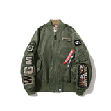Bape Military Jacket Shark Camouflage Zipper Jacket Coat