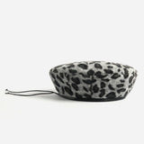 Leopard Fur Hat Vintage Leopard Print Painter Hat Beret