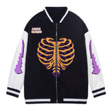 Bone Varsity Jacket Vintage Baseball Uniform Casual Loose Men's Jacket Autumn