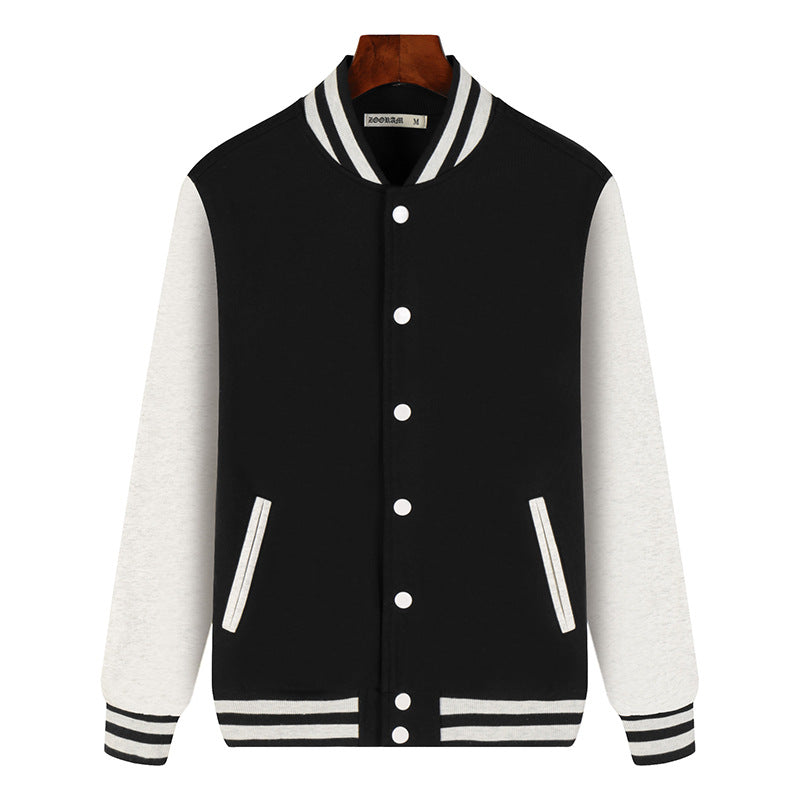 Red Varsity Jacket Colorblock Baseball Uniform Sweater Loose Jacket Contrast Color Coat Overalls