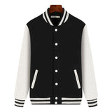 Red Varsity Jacket Colorblock Baseball Uniform Sweater Loose Jacket Contrast Color Coat Overalls