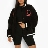 Baggy Jacket Women's Baseball Uniforms Coat Casual Hip Hop Autumn and Winter