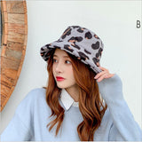 Leopard Fur Hat Warm Fisherman Hat