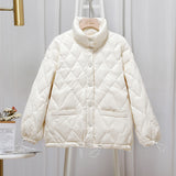 Women Winter Coats Puffer Jacket Down Coat Lightweight Down Jacket Women's Short Diamond Lattice Coat