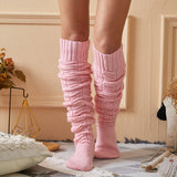 Winter Chunky Cable Thick Knit Thigh High Socks Long Stockings Boot Autumn Winter Knitted Socks Bunching Socks Woolen Yarn Socks