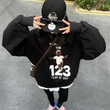 Rrr123 Hoodie Little Angel Hoodie Vintage Velvet Padded Hooded Sweatshirt