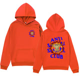 Anti Social Club Hoodie Men's Letter Printed Hoodie Autumn and Winter Fleece-Lined