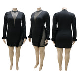 Nina Parker Black Dress Feather Diamond