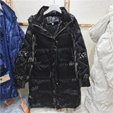 Women Winter Coats Puffer Jacket Down Coat Glossy Printed Letters Down Jacket Women's Hooded Jacket