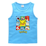 Children Pokemon Pikachu T Shirt Summer Casual Solid Color