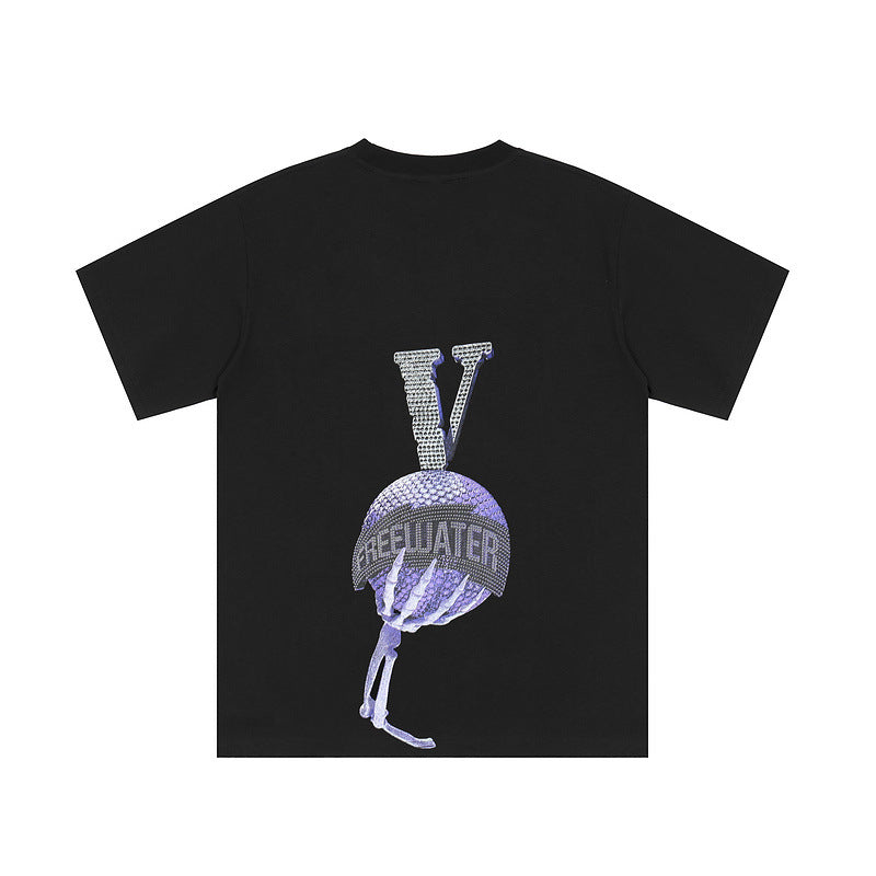 Bone Vlone Shirt Summer Wear Bone Print Men's Short Sleeve T-shirt