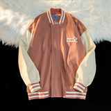 Baby Blue Varsity Jacket Baggy Coat Men's and Women's Jacket Autumn Baseball Uniform