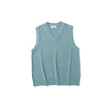 Men Sweater Vest Street Simplicity Sleeveless Knitted Vest Men's BF Idle Style Loose V-neck Sweater Vest Waistcoat