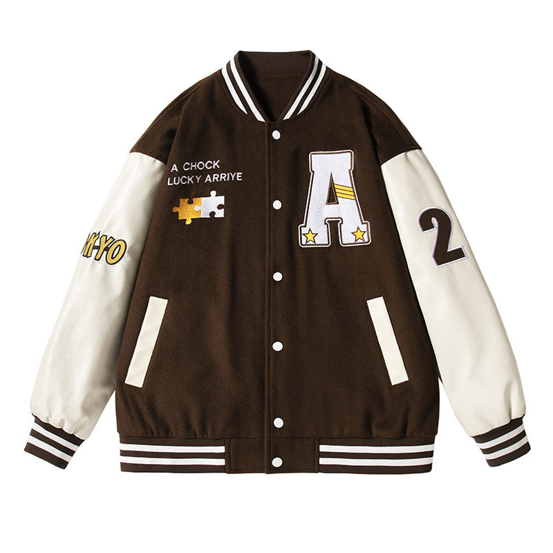 Alaska Varsity Jacket Spring Vintage Baseball Uniform Embroidered Jacket Men's Jacket