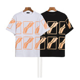 We11 Done T Shirts Color Checkered Logo Letter Offset T-shirt Loose