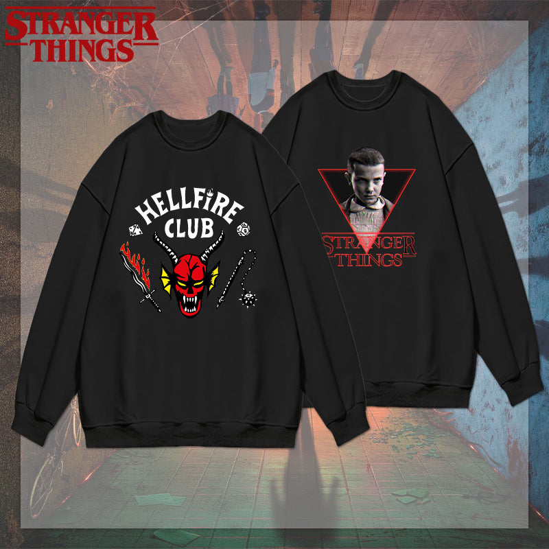 Stranger Things Hellfire Club Coat Peripheral Sweatshirt Stranger Things round-Neck Pullover