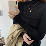 The Rock Turtleneck Half Turtleneck Bottoming Shirt Autumn and Winter Long Sleeves T-shirt Top