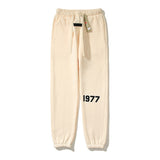 Kanye West Sunday Service Pant 1977 Flocked Printed Duplex Trousers Leisure Tappered Fleece Lined