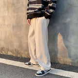 Men Pants Corduroy Casual Pants Loose Trousers
