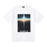 Purple Brand T Shirts Cloud Sea Sunrise Printed Men's and Women's Loose Casual Short-Sleeved T-shirt