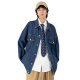 Baggy Jacket Vintage Denim Jacket Men's Autumn Leisure Baseball Uniform