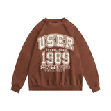 Preppy Aesthetic Sweatshirt Crew Neck Pullover Sweatshirt Male Baggy Coat
