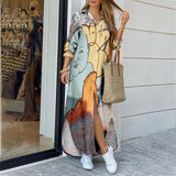 Nina Parker Graffiti Dress Fashion Long Sleeve Lining Dress