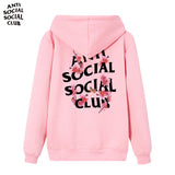 Anti Social Club Hoodie Men's Pansy Print Autumn Winter Sweater